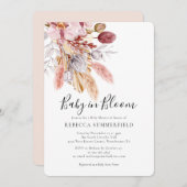 Baby in Bloom Pampas Grass Boho Baby shower Kaart (Voorkant / Achterkant)