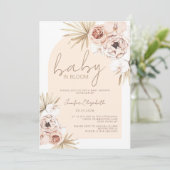 Baby in Bloom Pampas Grass Boho Baby shower Kaart (Staand voorkant)