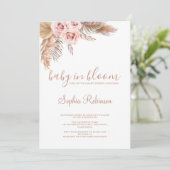 Baby in Bloom Pampas Grass Boho Baby shower Kaart (Staand voorkant)