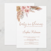 Baby in Bloom Pampas Grass Boho Baby shower Kaart (Voorkant / Achterkant)
