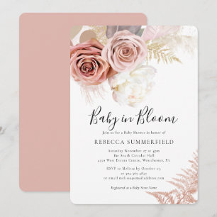 Baby in Bloom Pampas Grass Boho Meisje Douche Kaart