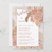 Baby in Bloom Pampas Grass en Hydrangeas Shower Kaart (Voorkant)