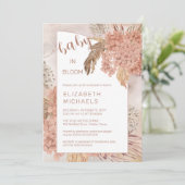 Baby in Bloom Pampas Grass en Hydrangeas Shower Kaart (Staand voorkant)