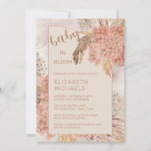Baby in Bloom Pampas Grass en Hydrangeas Shower Kaart (Voorkant)