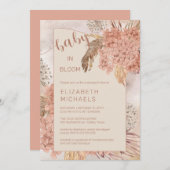 Baby in Bloom Pampas Grass en Hydrangeas Shower Kaart (Voorkant / Achterkant)