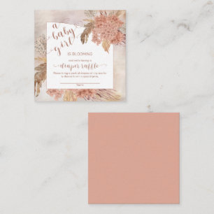 Baby in Bloom Pampas Grass Hydrangea Diaper Raffle Informatiekaartje