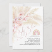 Baby in Bloom Pampas Grass Regenboog Baby shower Kaart (Voorkant)