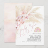 Baby in Bloom Pampas Grass Regenboog Baby shower Kaart (Voorkant / Achterkant)