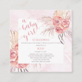 Baby in Bloom Pampas Grass Roze Boek Verzoek Informatiekaartje (Voorkant)