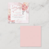 Baby in Bloom Pampas Grass Roze Roos Luier Raffle Informatiekaartje (Voorkant / Achterkant)