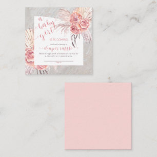 Baby in Bloom Pampas Grass Roze Roze Raffle Informatiekaartje