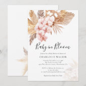 Baby in Bloom Pampas Roze Bloemen Herfst Douche Kaart (Voorkant / Achterkant)