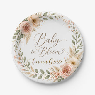 Baby in Bloom Papieren Borden Bordje