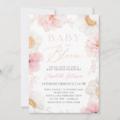 Baby in Bloom Pastel Floral Baby shower Uitnodigin Kaart (Voorkant)