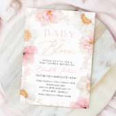 Baby in Bloom Pastel Floral Baby shower Uitnodigin Kaart