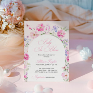 Baby In Bloom Pastel Roze Bloemboog Baby Shower Kaart