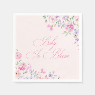 Baby In Bloom Pastel Roze Bloemen Baby Shower Servet