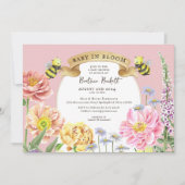 Baby in Bloom Pastel Roze Wildflower Baby shower Kaart (Voorkant)