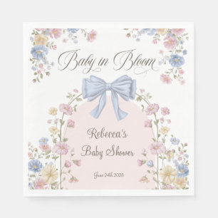 Baby In Bloom Pastel Wilde Bloemen Baby Borrel Servet