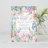 Baby in Bloom Pastel Wildflower Baby shower Kaart (Staand voorkant)