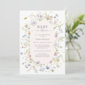 Baby in Bloom Pastel Wildflower Baby shower Kaart (Staand voorkant)