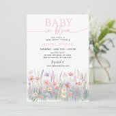 Baby in Bloom Pastel Wildflower Baby shower Kaart (Staand voorkant)