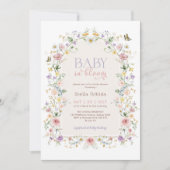 Baby in Bloom Pastel Wildflower Baby shower Kaart (Voorkant)