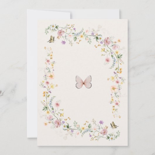 Baby in Bloom Pastel Wildflower Baby shower Kaart (Achterkant)