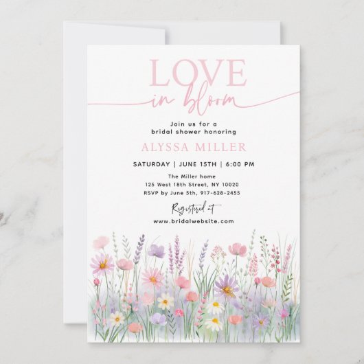 Baby in Bloom Pastel Wildflowers Vrijgezellenfeest Kaart (Voorkant)