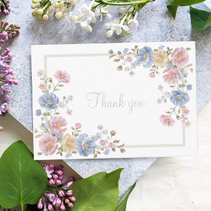 Baby In Bloom Pastelkleurige Wilde Bloemen Baby Sh Bedankkaart