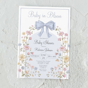 Baby In Bloom Pastelkleurige Wilde Bloemen Baby Sh Kaart