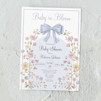 Baby In Bloom Pastelkleurige Wilde Bloemen Baby Sh Kaart