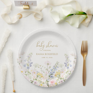 Baby in Bloom Pasteltuin Baby Shower Papieren Bordje
