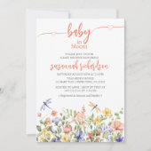 Baby in Bloom Peach Wildflower Baby shower Kaart (Voorkant)