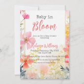 Baby in Bloom Peach Wildflower Floral Baby shower Kaart (Voorkant)