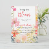 Baby in Bloom Peach Wildflower Floral Baby shower Kaart (Staand voorkant)
