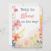 Baby in Bloom Peach Wildflower Floral Baby shower Kaart (Achterkant)