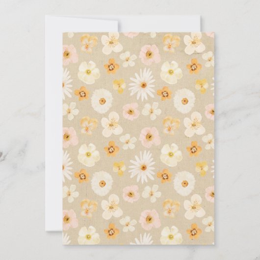 Baby in Bloom persbloemen Uitnodiging (Achterkant)