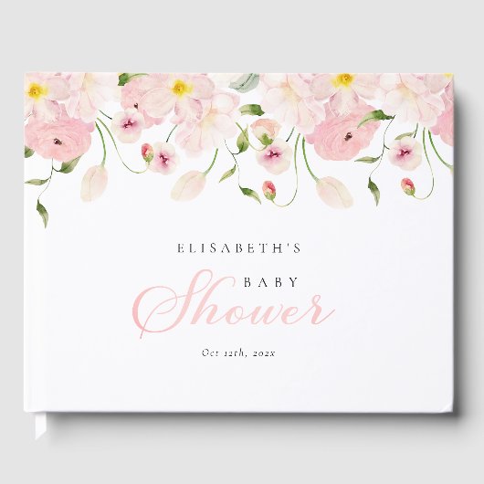 Baby in Bloom Pink Baby Shower Gastenboek (Voorkant)
