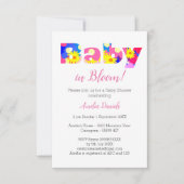 Baby in Bloom Pink Baby shower Invitation Aankondiging (Voorkant)