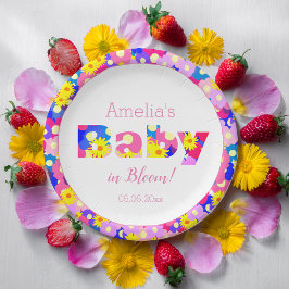 Baby in Bloom Pink Baby shower Papieren Bordje
