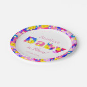 Baby in Bloom Pink Baby shower Papieren Bordje (Gekanteld)