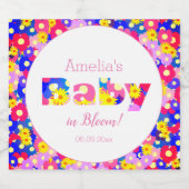 Baby in Bloom Pink Baby shower Sparkling Wijnetiket (Enkel label)