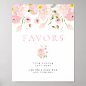 Baby In Bloom Pink Baby Shower Table Sign Poster (Voorkant)