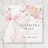Baby in Bloom Pink Bow Baby Shower Bedankjes Labels (Voorkant)