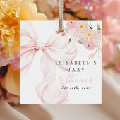 Baby in Bloom Pink Bow Baby Shower Bedankjes Labels