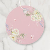 Baby in Bloom Pink Bow Baby shower Bedankt Bedankjes Labels (Achterkant)