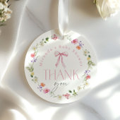 Baby in Bloom Pink Bow Baby shower Bedankt Bedankjes Labels