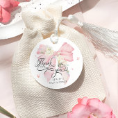Baby in Bloom Pink Bow Baby shower Bedankt Bedankjes Labels