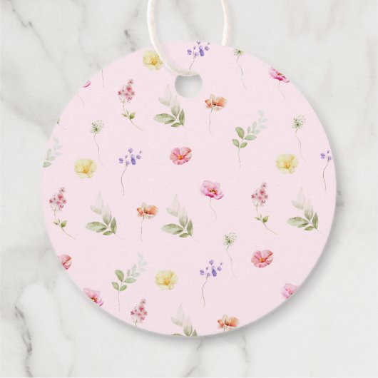 Baby in Bloom Pink Bow Baby shower Bedankt Bedankjes Labels (Achterkant)